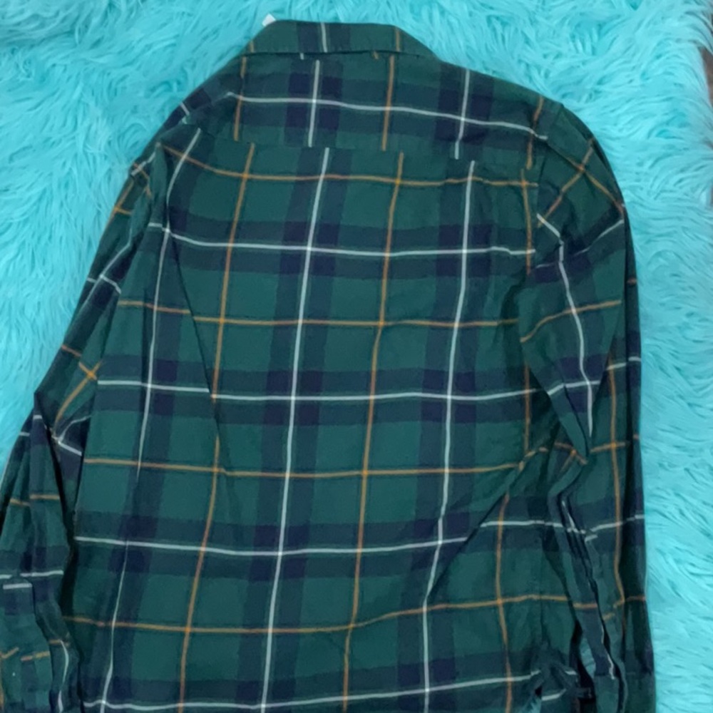 Chaps Green and Navy Plaid Men's Shirt - Picture 5 of 6